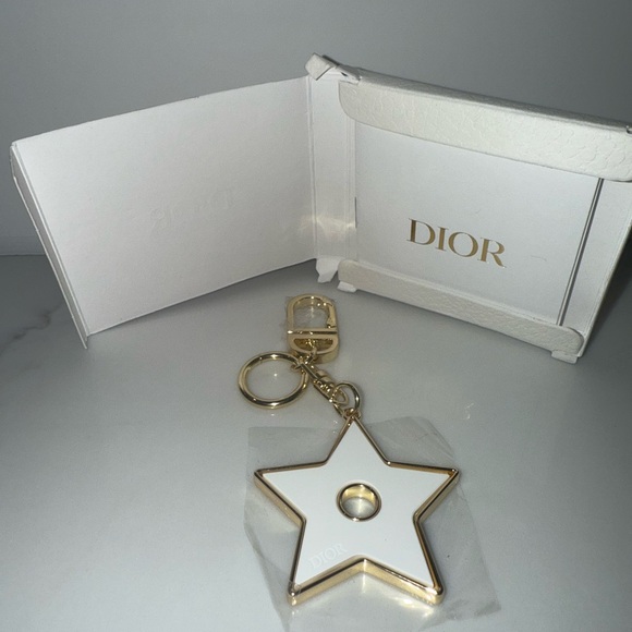 New Dior Gold and White Star keychain or bag charm - Picture 2 of 11